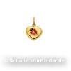 Anh�nger Kinderschmuck aus Gold 333 als Herz - Marienk�fer 