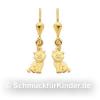 Ohrh�nger Kinderschmuck aus Gold 333 als Katze 
