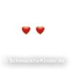 Ohrstecker Kinderschmuck aus Gold 333 als Herz in rot 