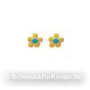 Ohrstecker Kinderschmuck aus Silber 925 Blume gelb blau 