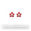 Ohrstecker Kinderschmuck aus Silber 925 Blume rot weiss 
