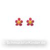 Ohrstecker Kinderschmuck aus Silber 925 Blume rot gelb 
