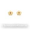 Ohrstecker Kinderschmuck aus Gold 333 als Blume synth. Rubin 