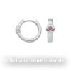 Creolen Kinderschmuck aus Silber 925 mit Blume Zirkonia rosa 
