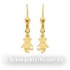 Ohrh�nger Kinderschmuck aus Gold 333 als Teddyb�r 