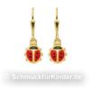 Ohrh�nger Kinderschmuck aus Gold 333 als Marienk�fer 