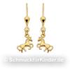 Ohrh�nger Kinderschmuck aus Gold 333 als Pferd 