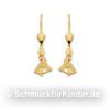 Ohrh�nger Kinderschmuck aus Gold 333 als Pferdekopf 