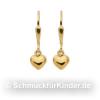 Ohrh�nger Kinderschmuck aus Gold 333 als Herz 