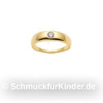 Taufring Kinderschmuck aus Gold 333 Zirkonia