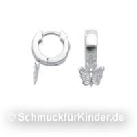 Creolen Kinderschmuck aus Silber 925 mit Schmetterling