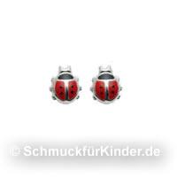 Ohrstecker Kinderschmuck aus Silber 925 Marienkäfer