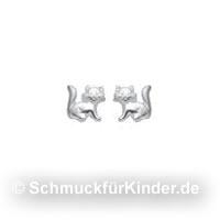 Ohrstecker Kinderschmuck aus Silber 925 Katze