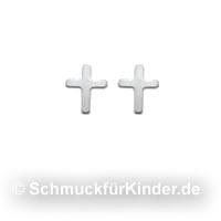 Ohrstecker Kinderschmuck aus Silber 925 Kreuz